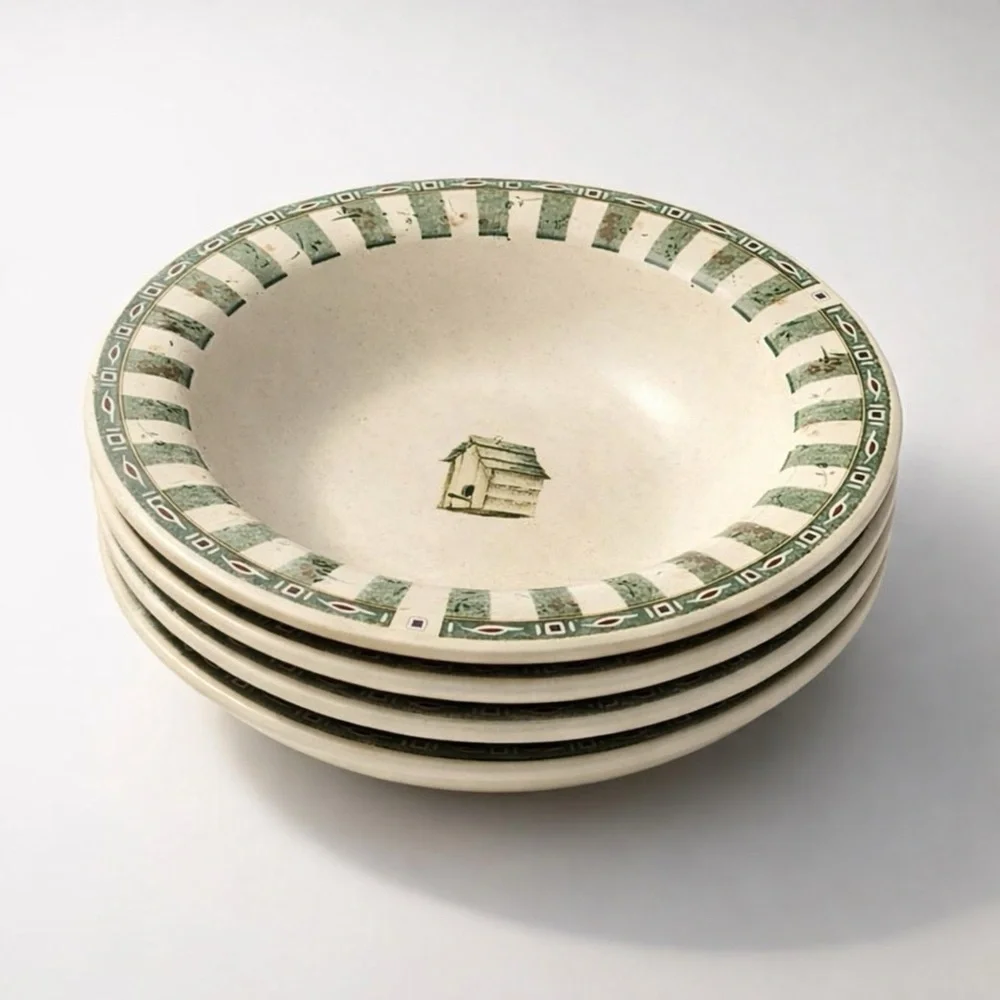 Pfaltzgraff Naturewood Stoneware Set - 12pc Botanical Cottagecore Dishes VTG